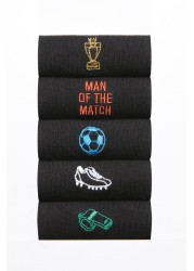 Embroidered Socks 5 Pack