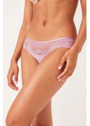 Microfibre And Lace Knickers Brazilian