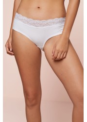 Lace Trim Cotton Blend Knickers 4 Pack Short