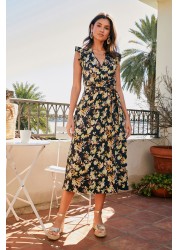 Jersey Wrap Midi Summer Dress