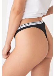 Cotton Rich Logo Knickers 7 Pack Thong