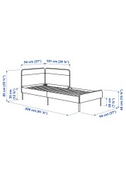 BLÅKULLEN Uph bed frame with corner headboard