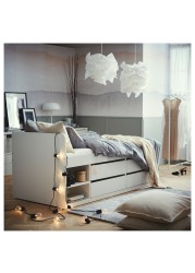 SLÄKT Bed frame w storage+slatted bedbase