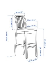 EKEDALEN / EKEDALEN Bar table and 4 bar stools