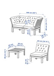 ÄPPLARÖ 4-seat conversation set, outdoor