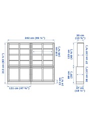 HAVSTA Storage comb w sliding glass doors