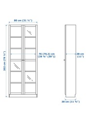 BILLY Bookcase with glass-doors