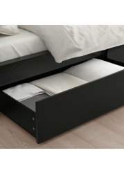 MALM Bed frame, high, w 4 storage boxes