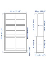 HAVSTA Storage comb w sliding glass doors