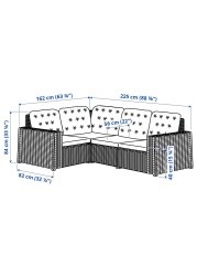 SOLLERÖN وحدة كنب زاوية 3 مقاعد، خارجي