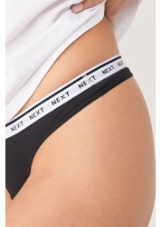 Cotton Rich Logo Knickers 7 Pack Thong