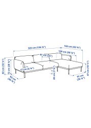 ÄPPLARYD 4-seat sofa with chaise longue