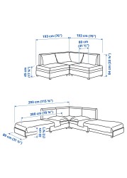 VALLENTUNA Modular crnr sofa 3-seat+2 sofa-bed