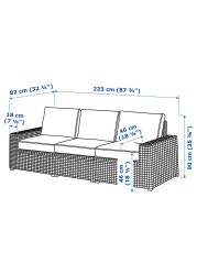 SOLLERÖN 3-seat modular sofa, outdoor