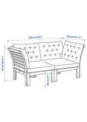 ÄPPLARÖ 2-seat modular sofa, outdoor