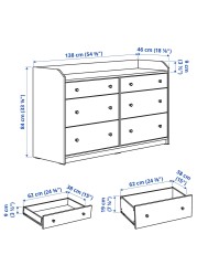 HAUGA Chest of 6 drawers