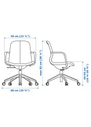 LÅNGFJÄLL Office chair with armrests