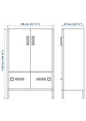 IDÅSEN Cabinet with doors and drawers