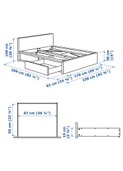 MALM Bed frame, high, w 2 storage boxes