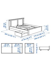 SONGESAND Bed frame with 2 storage boxes
