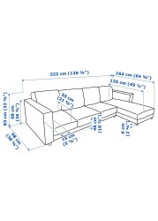 VIMLE 4-seat sofa with chaise longue