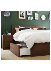 MALM Bed frame, high, w 4 storage boxes