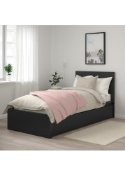 MALM Bed frame, high, w 2 storage boxes