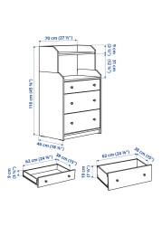 HAUGA Chest of 3 drawers with shelf