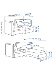 VALLENTUNA 2-seat modular sofa with sofa-bed