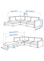 VALLENTUNA Modular corner sofa 3-seat+sofa-bed