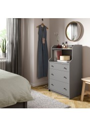 HAUGA Chest of 3 drawers with shelf