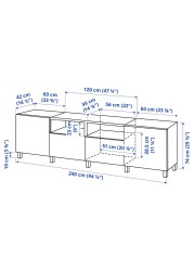 BESTÅ TV bench with doors and drawers