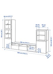 BESTÅ TV storage combination/glass doors