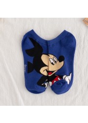 Disney Mickey Mouse Short Woman Socks Anime Donald Sweat Summer Cotton Girl Women's Boat Socks Ankle Low Female Sock