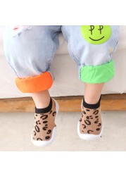 Unisex Baby Leopard Shoes Children Slippers Animal Cartoon Baby Boy First Walkers Kids Soft Rubber Floor Socks Shoes