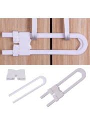 5pcs/pack U Shape Children Home Protection ABS Plastic Safety Lock Child Safety Adjustable Multifunctional Baby Cabinet Locks