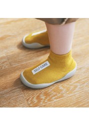 Unisex Baby Shoes First Shoes Baby Walkers Toddler First Walker Baby Girl Kids Soft Rubber Sole Baby Shoes Knit Socks Anti-slip