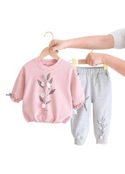 2pcs baby girls clothes sets autumn winter baby girls clothes kids tracksuits for girl suit children clothes 1 to 6 years old