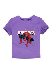 Pure cotton cartoon Disney Spiderman print boy T-shirt cotton short-sleeved children's clothing summer kids boy girl T-shirt