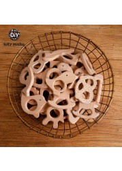 Let's Make 20pcs Wooden Teeth Natural Beech Wood Animal Wholesale DIY Bracelet Chain Accessories New Born BPA Free Elephant