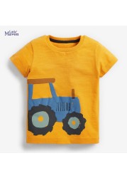 Little maven 2022 summer clothes baby boys children excavator T-shirt cotton lovely comfort and soft for kids 2-7 years old