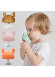 Baby Safe Silicone Teether Newborn Chew Training Toys Cute Mushroom Shape Teething Stick Boys Girls Baby Teether Smooth Soft