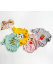 MILANCEL Spring 2022 Children's Underwear Baby Girls Long Sleeve Cartoon One-piece Clothing Set