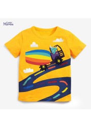 Little maven summer clothes for new year 2022 baby boys lovely truck T-shirt cotton tops for kids 2-7 years