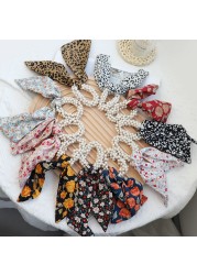 Fashion Women Pearl Hair Band Bandana Ropes Girl Bows Ponytail Scarf Ribbon Elastic Hair Accessories Scrunchie