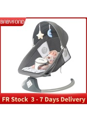 High quality luxury baby rocking chair new style smart bluetooth electric cradle bed with music intelligent swing newborn shaker