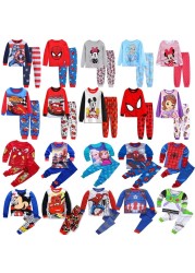 Children's Clothing Set Boys Sleepwear Kids Clothes Spider Pajamas Set Baby Girls Cotton Cartoon Pajamas Spring Autumn Pajamas