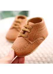 New Baby Shoes Leather Dress Shoes Toddler Boys Girls Non-slip Rubber Sole Baby First Walkers Baby Shoes Newborn Loafers