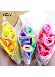 Girls 50pcs Colorful Nylon Small Elastic Hair Bands Hair Accessories Ponytail Holder Children Scrunchie Headband Kids Hair