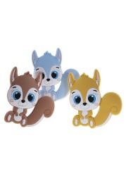 10pcs Silicone Squirrel Baby Teether Cartoon Rodent Necklace Bpa Free Nursing Small Animal Newborn Chew Teething Necklace Toys